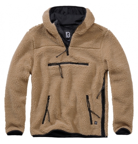 Pull Ouvrier Teddyfleece camel