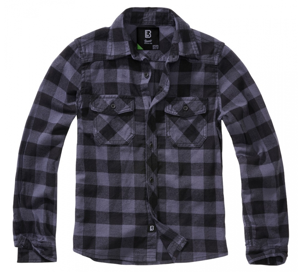 Kids Check Shirt Long Sleeve black/grey