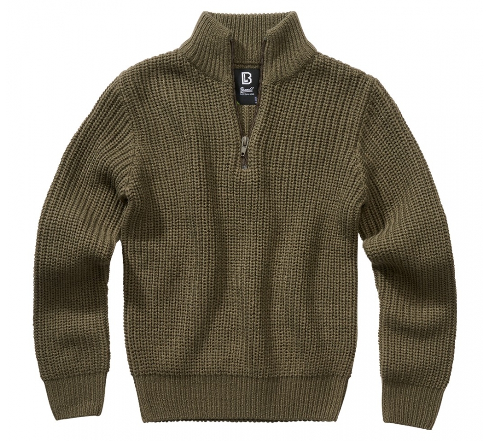 Kids Marine Pullover Troyer olive