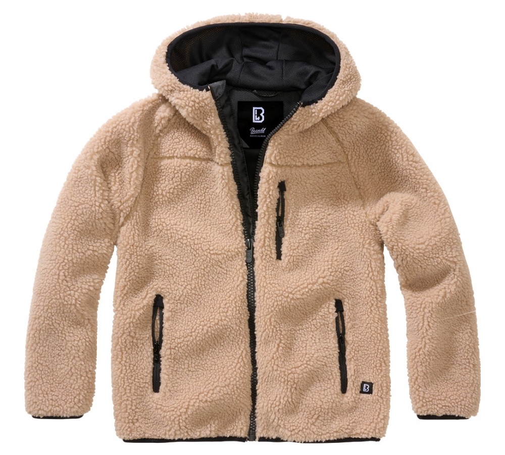 Kids Teddyfleece Jacket Hooded camel