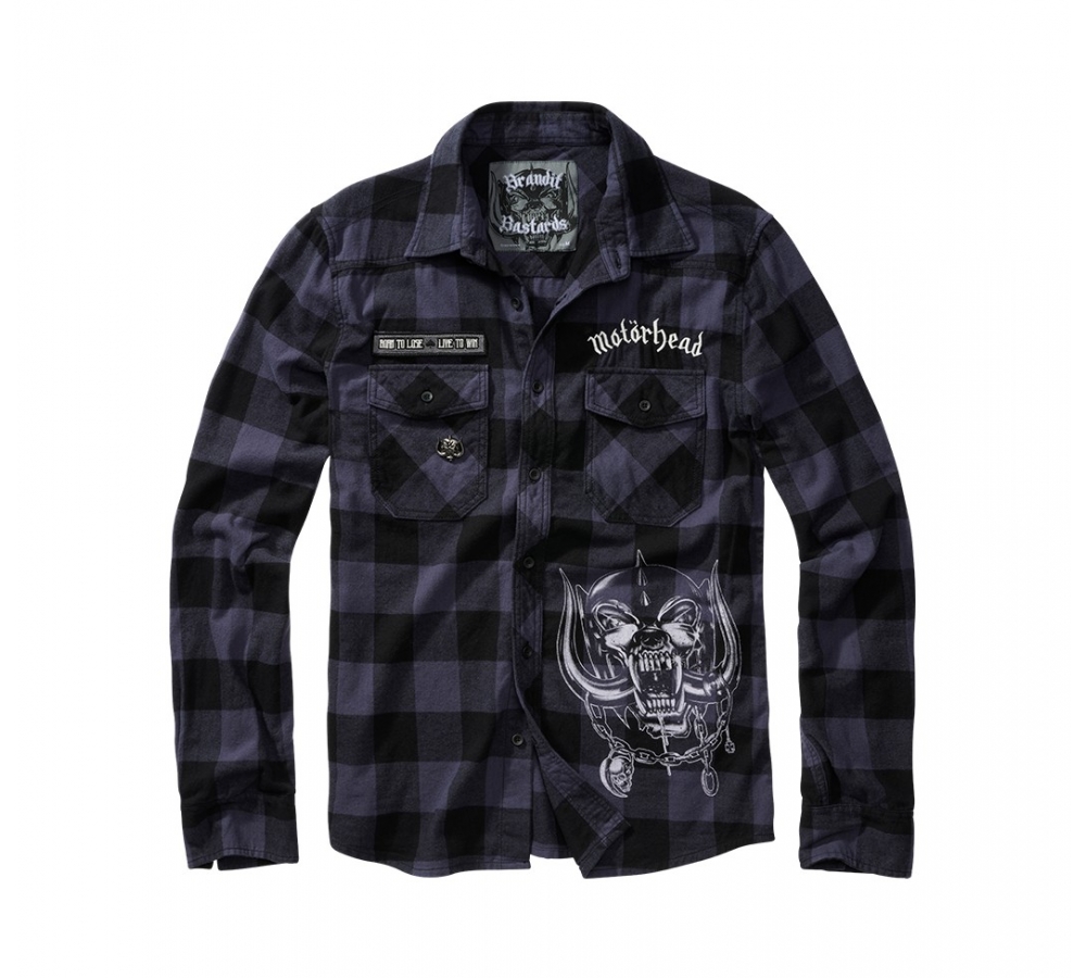 Motцrhead Check Shirt Long Sleeve black/grey