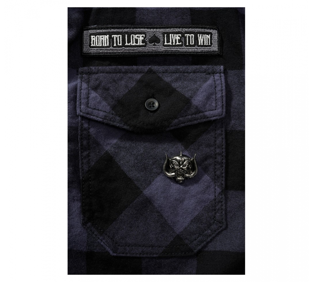 Motцrhead Check Shirt Long Sleeve black/grey