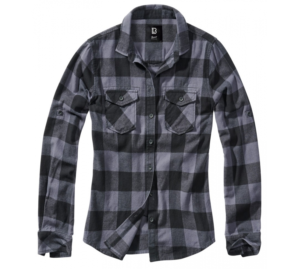 Women Amy Flannel Shirt Long Sleeve black/grey