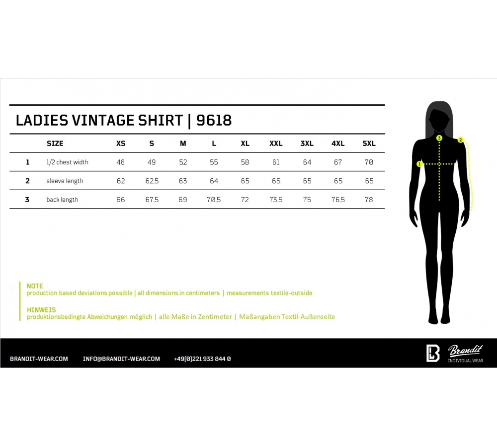 Brandit Women Vintage Shirt Long Sleeve, Schwarz
