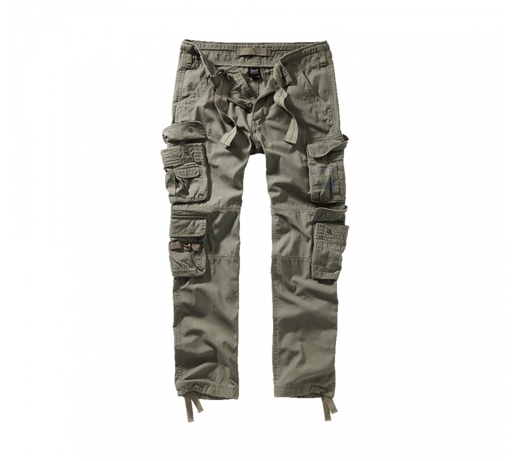Pure Slim Fit Pants oliwkowe