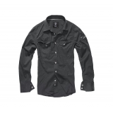 Camisa Slim Fit de Manga Larga negro