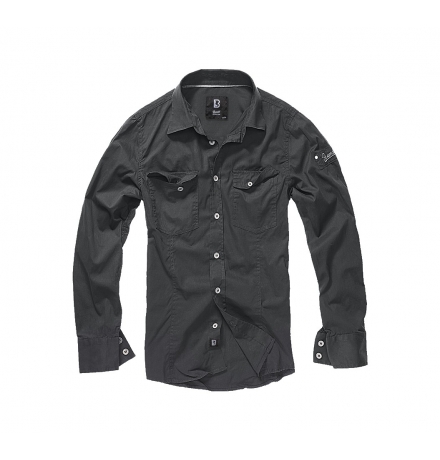 Camisa Slim Fit de Manga Larga negro