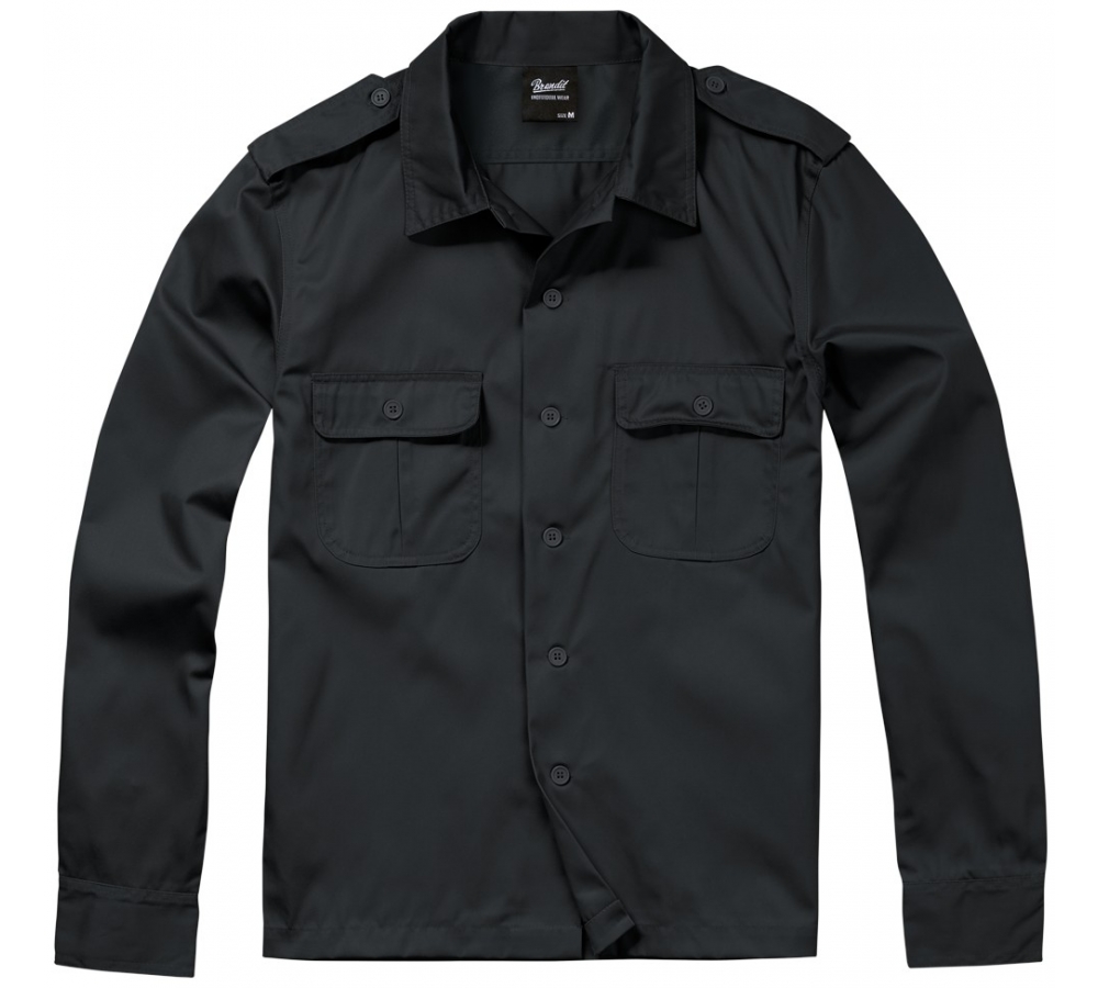 US Shirt Long Sleeve schwarz