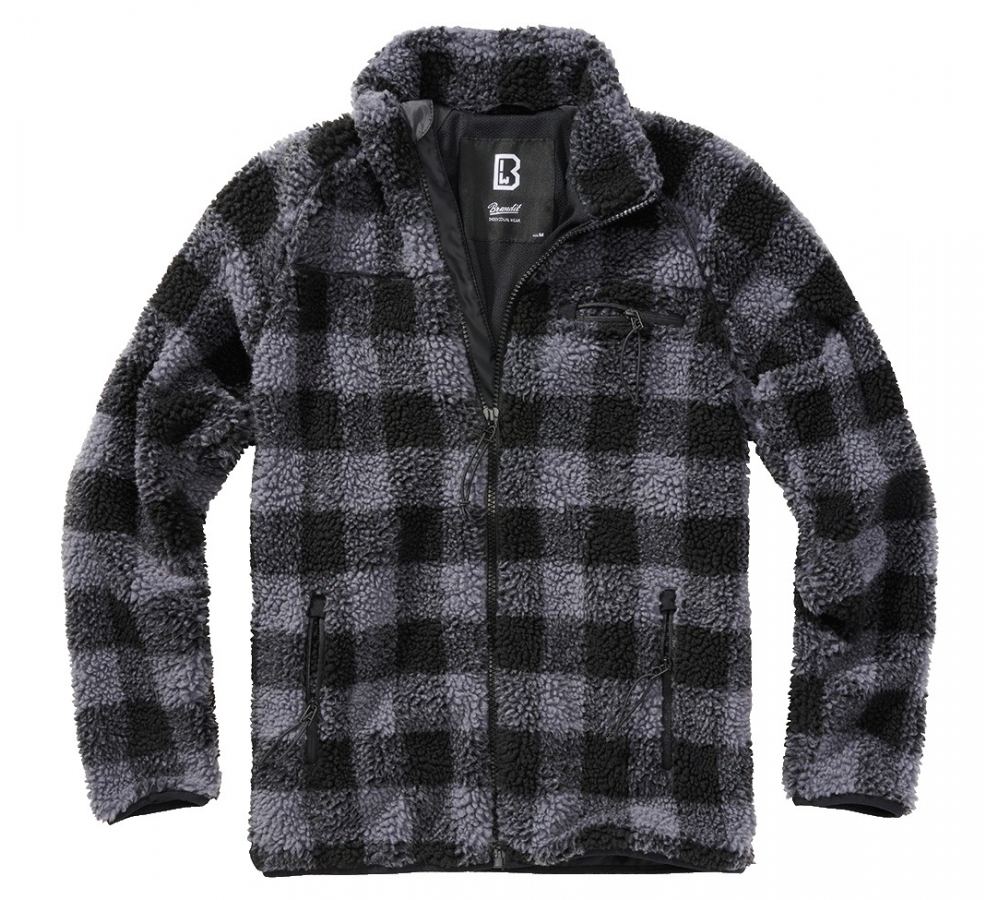 Veste Teddyfleece noir/gris