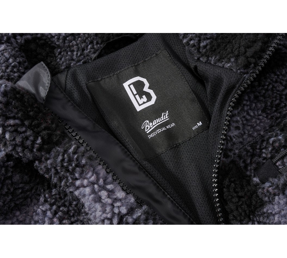 Veste Teddyfleece noir/gris