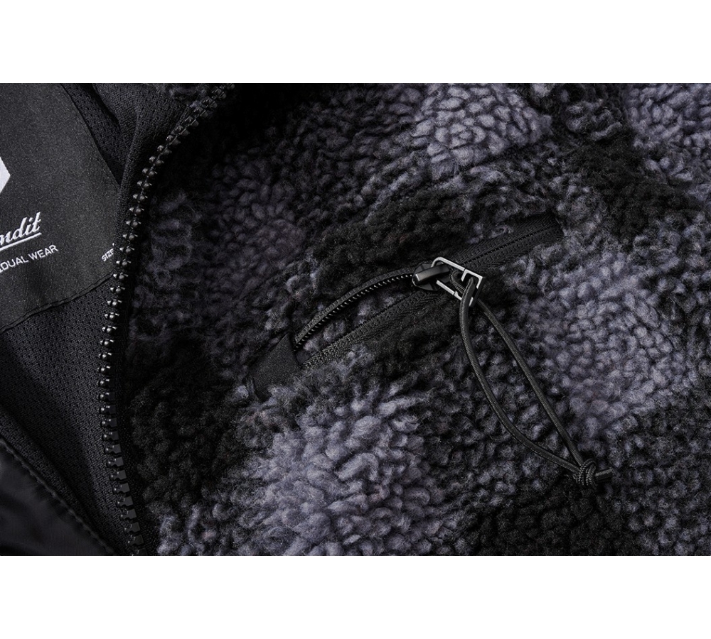 Veste Teddyfleece noir/gris
