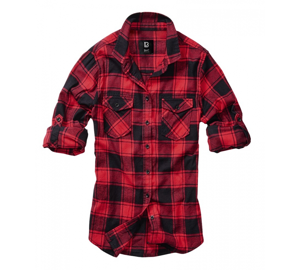 Women Amy Flannel Shirt Long Sleeve red/black