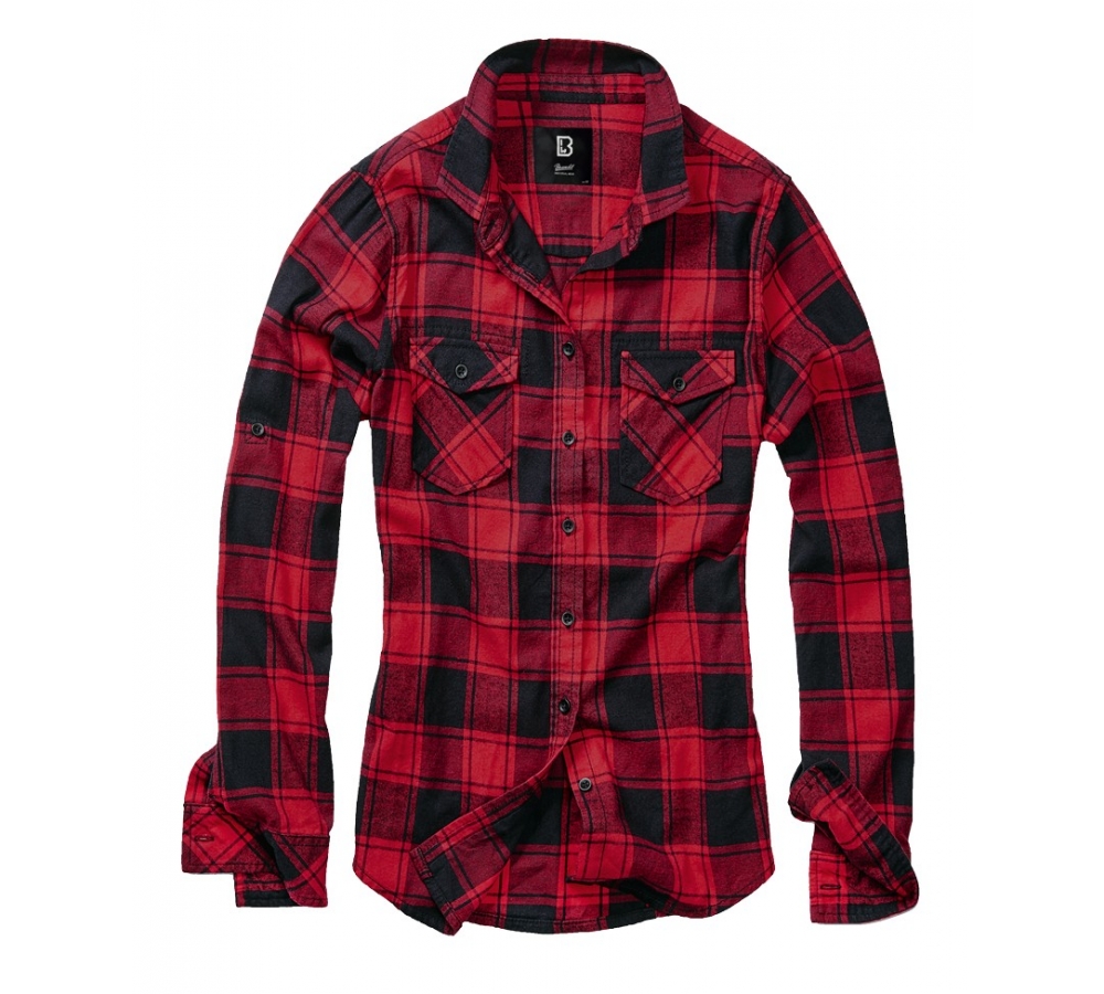Women Amy Flannel Shirt Long Sleeve red/black
