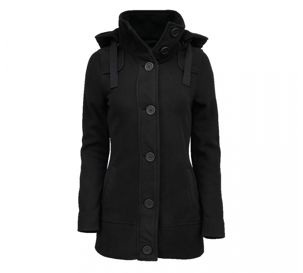 Women Square Fleece Jacket schwarz