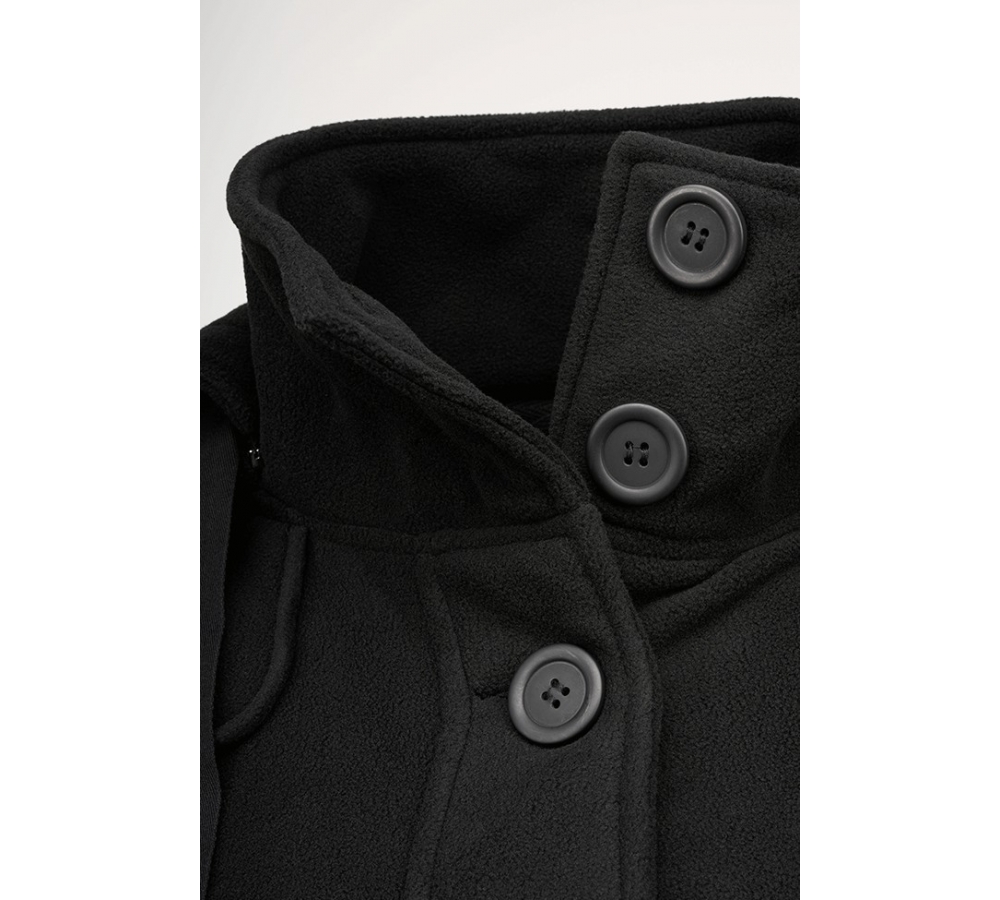 Women Square Fleece Jacket schwarz