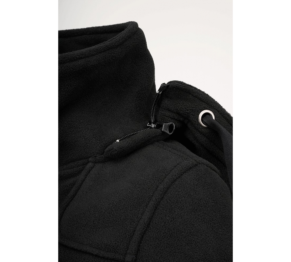 Women Square Fleece Jacket schwarz