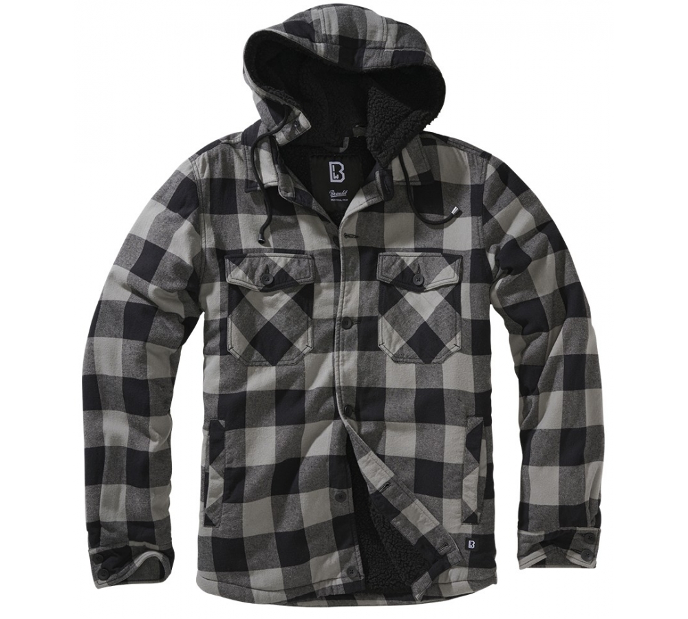Lumber Jacket Hooded schwarz/anthrazit