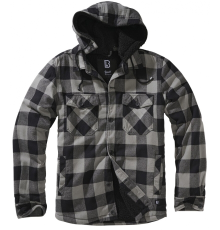 Lumber Jacket Hooded schwarz/anthrazit