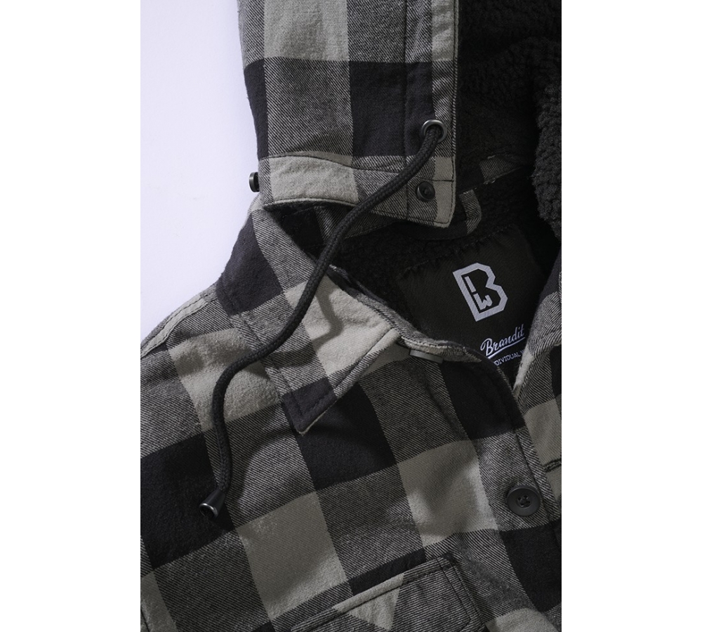 Lumber Jacket Hooded schwarz/anthrazit