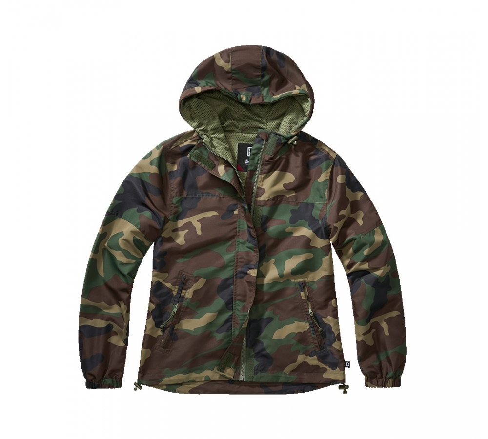 Women Summer Frontzip Windbreaker woodland