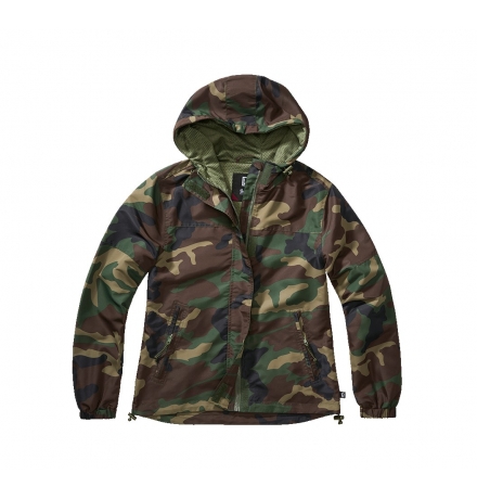 Women Summer Frontzip Windbreaker woodland