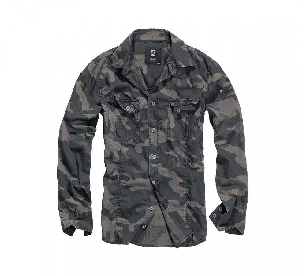 Slim Fit Shirt Long Sleeve darkcamo