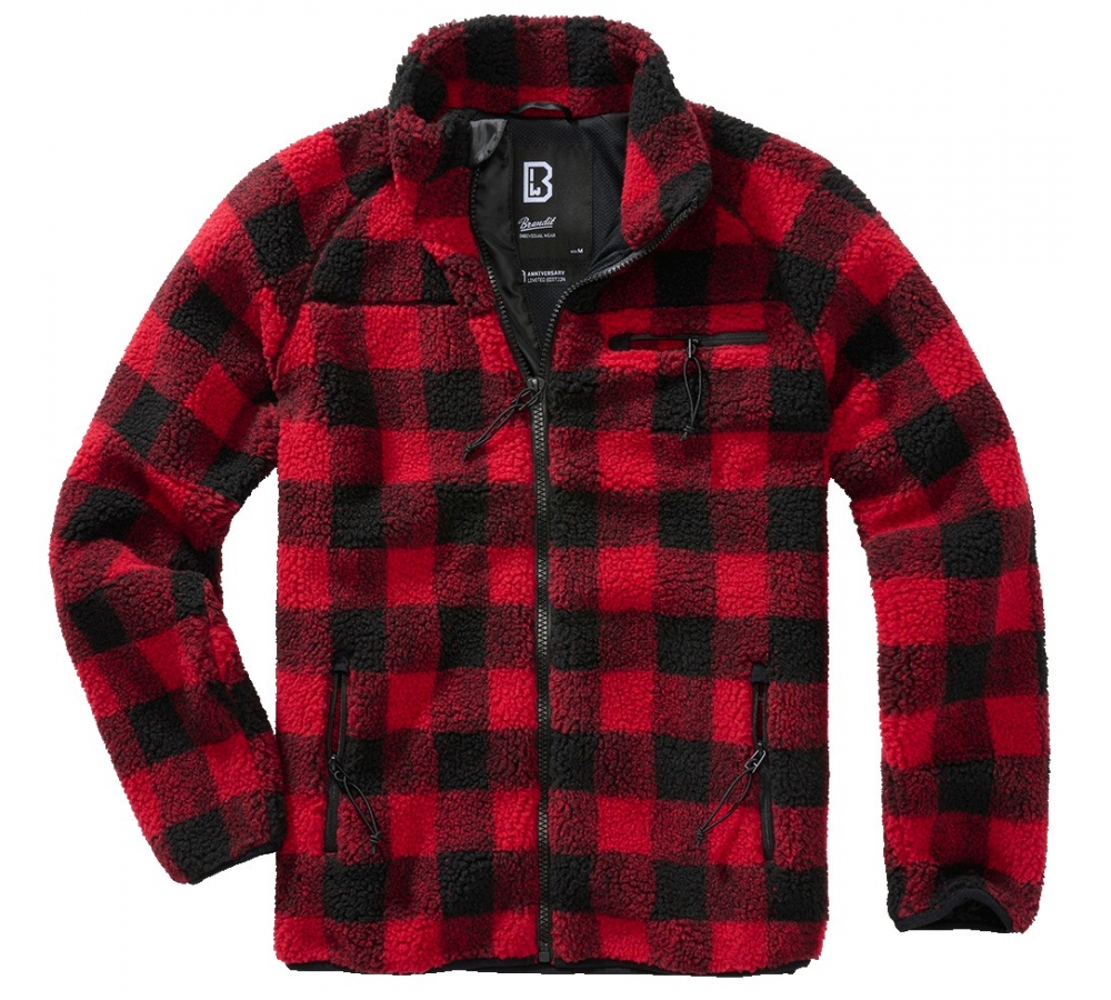 Veste Teddyfleece rouge/noir