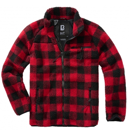 Veste Teddyfleece rouge/noir