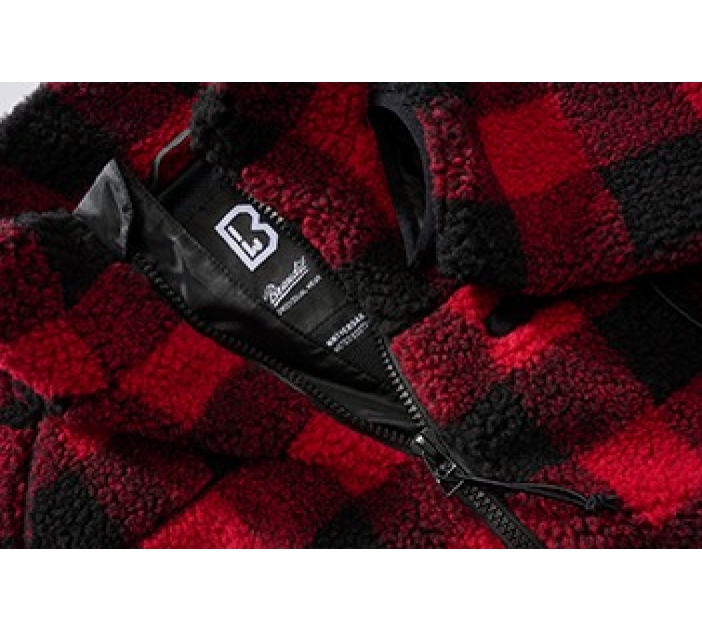 Veste Teddyfleece rouge/noir