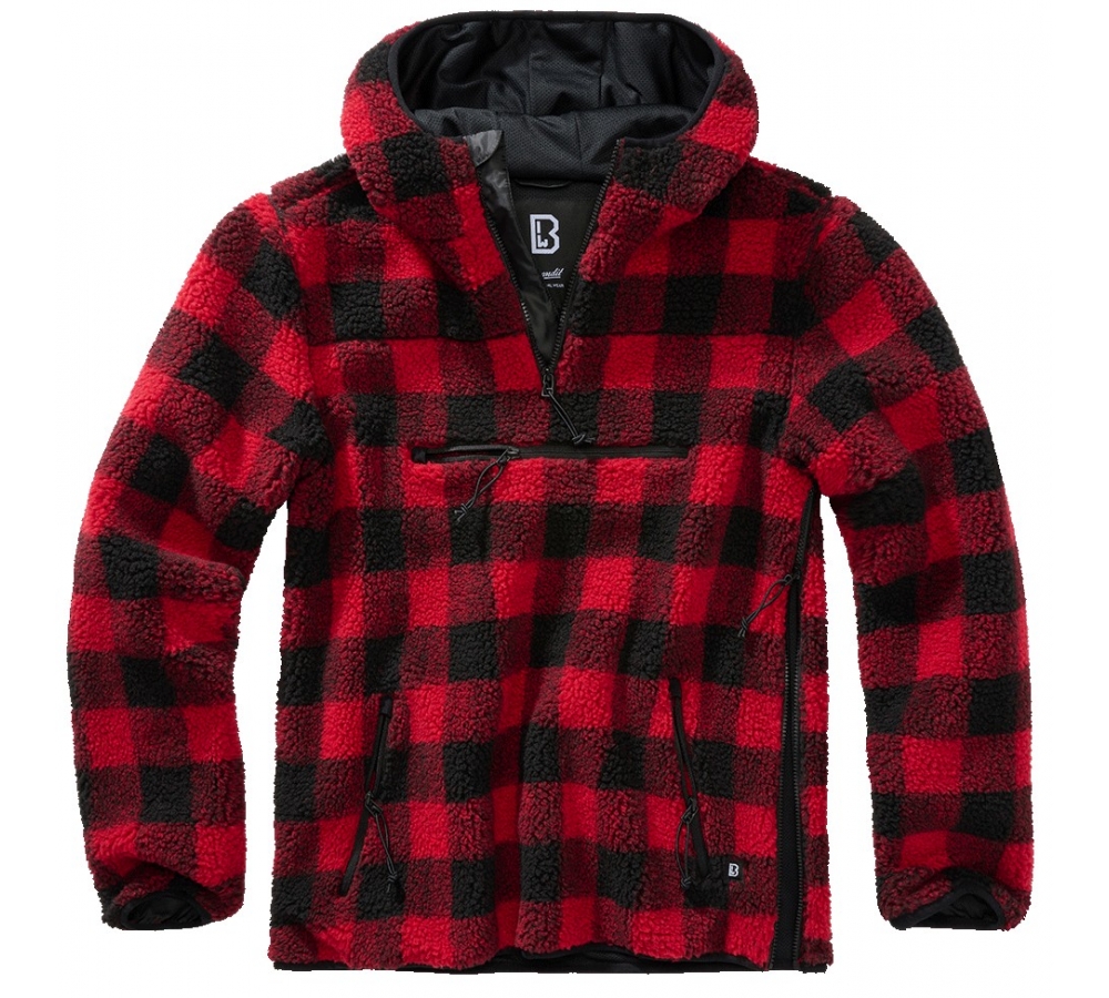 Pull Ouvrier Teddyfleece rouge/noir