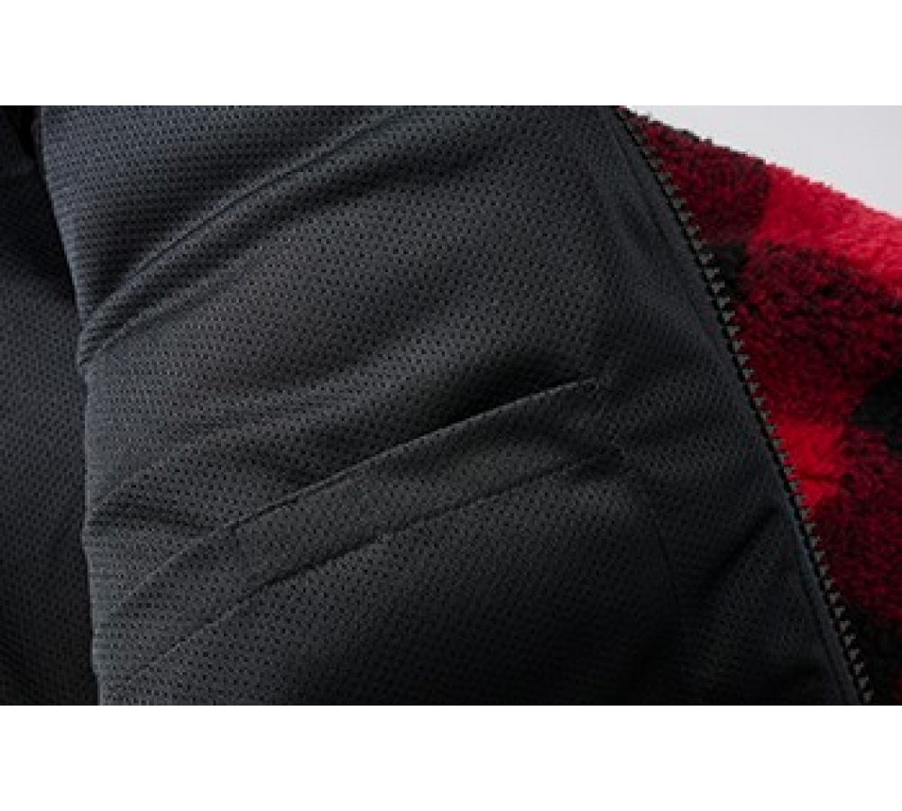 Veste Ouvrier Teddyfleece rouge/noir