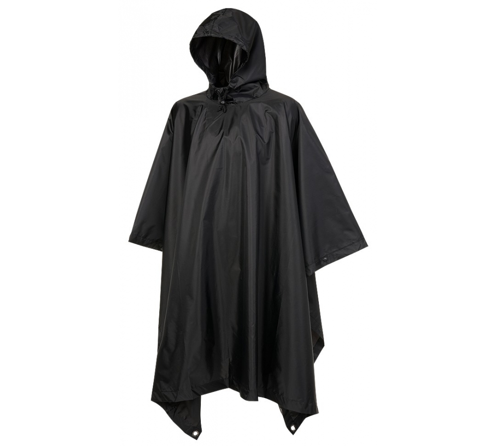 Ripstop Poncho schwarz