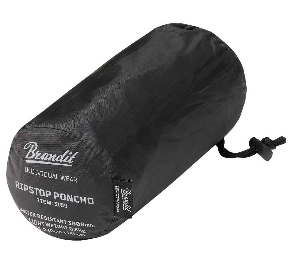 Ripstop Poncho schwarz