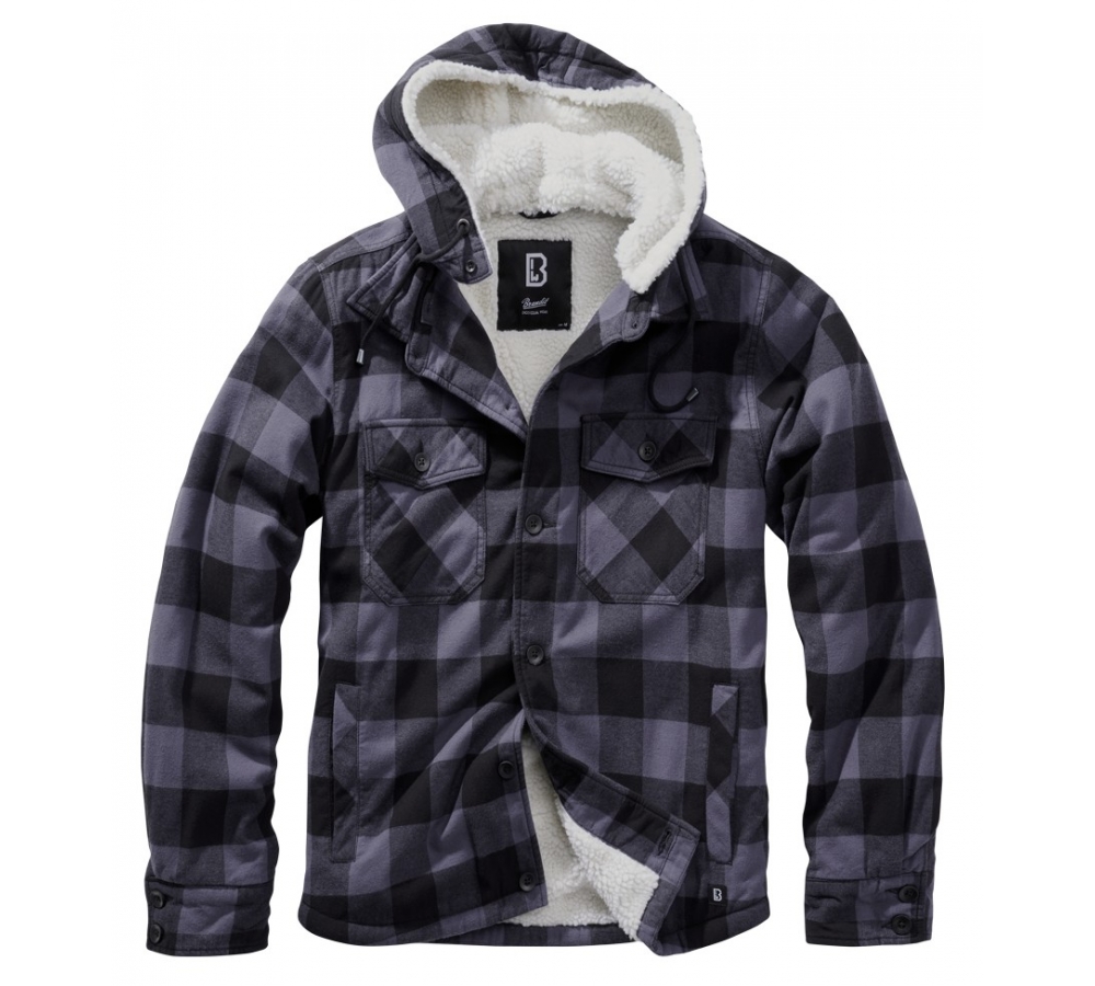 Lumber Jacket Hooded black/grey