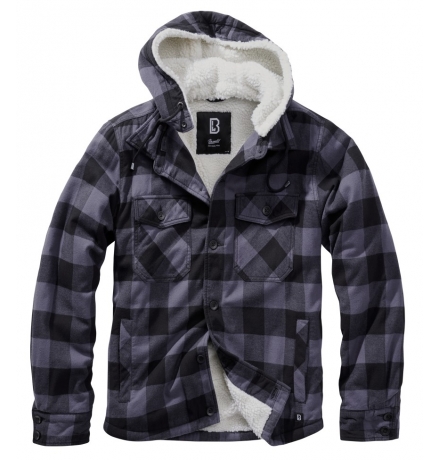 Lumber Jacket Hooded black/grey