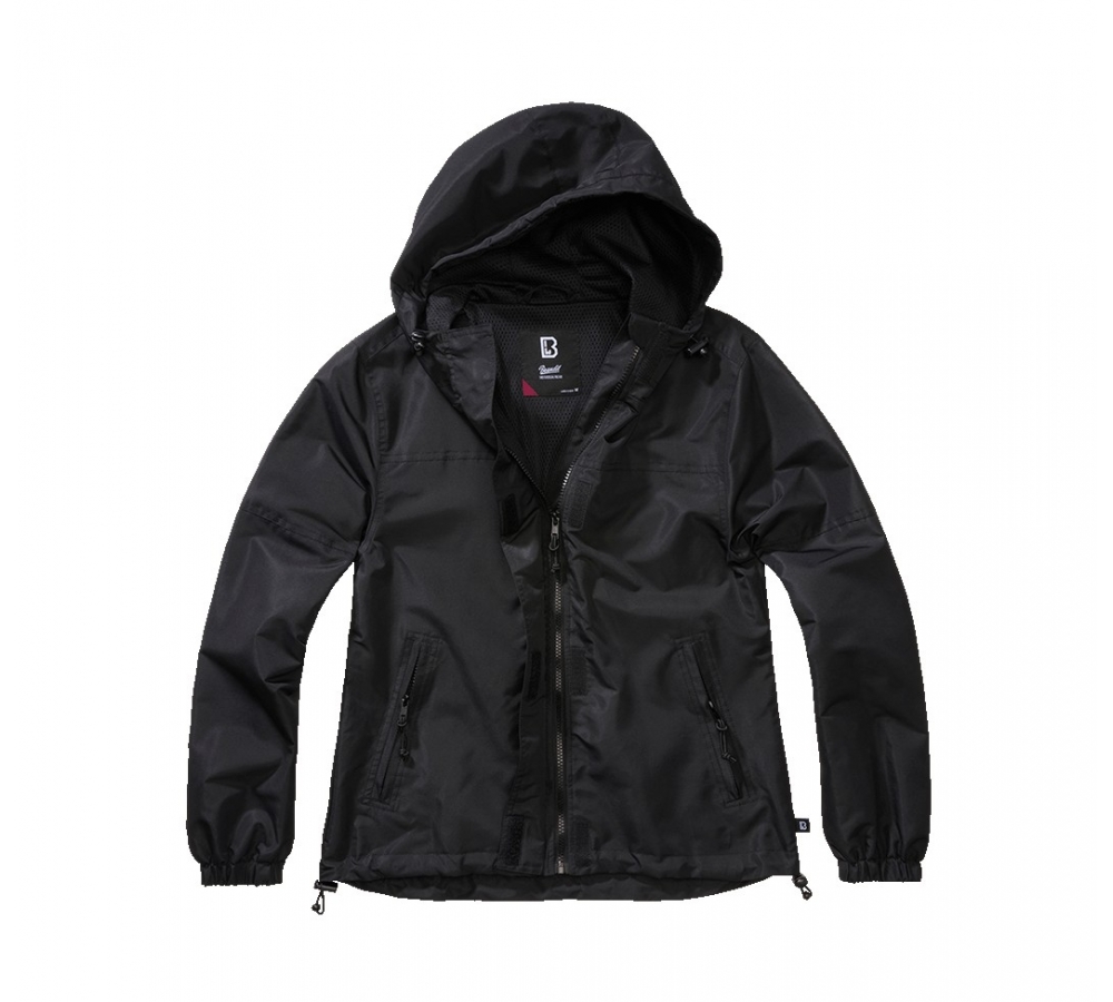 Women Summer Frontzip Windbreaker schwarz