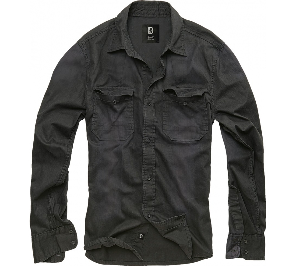 Camicia Hardee in denim a maniche lunghe nera