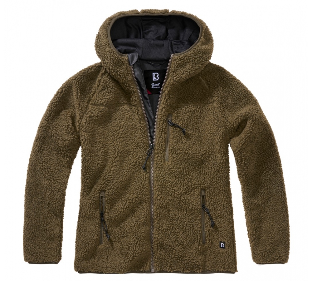 Women Teddyfleece Jacket Hooded olive