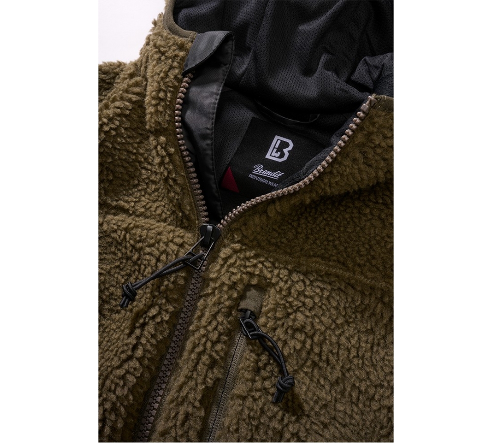 Women Teddyfleece Jacket Hooded olive