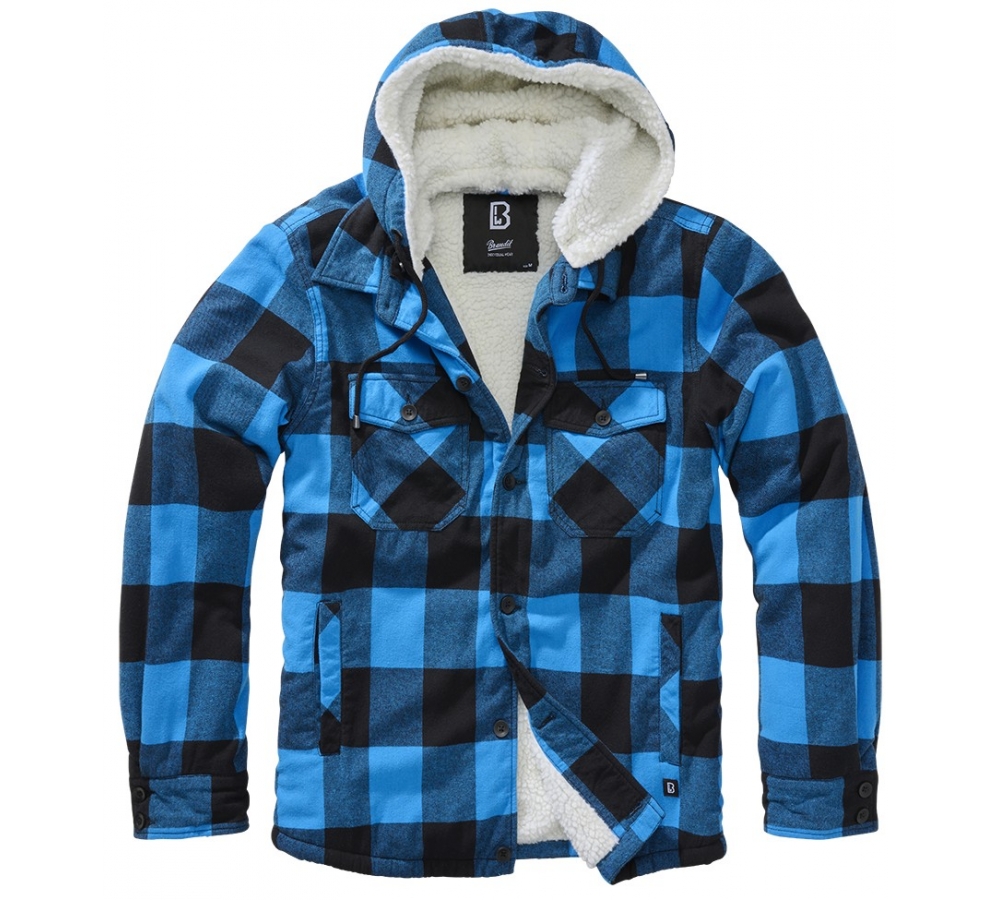 Lumber Jacket Hooded schwarz/blau