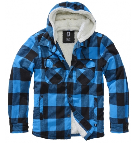 Lumber Jacket Hooded schwarz/blau