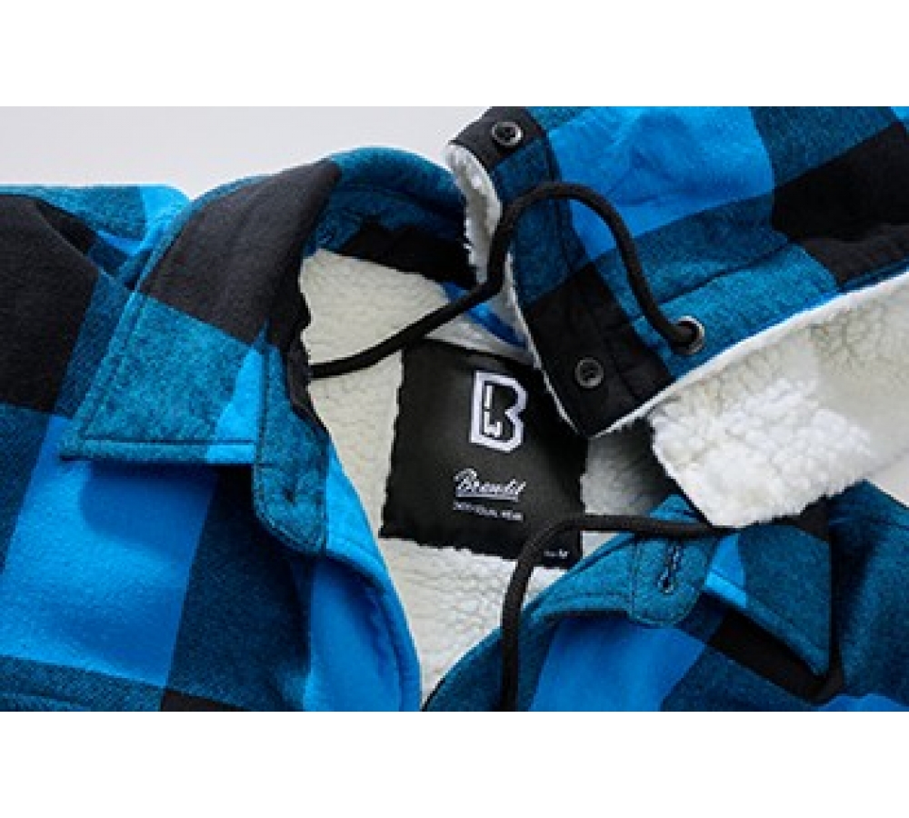 Lumber Jacket Hooded schwarz/blau