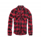 Brandit Check Shirt Long Sleeve, Red/Black