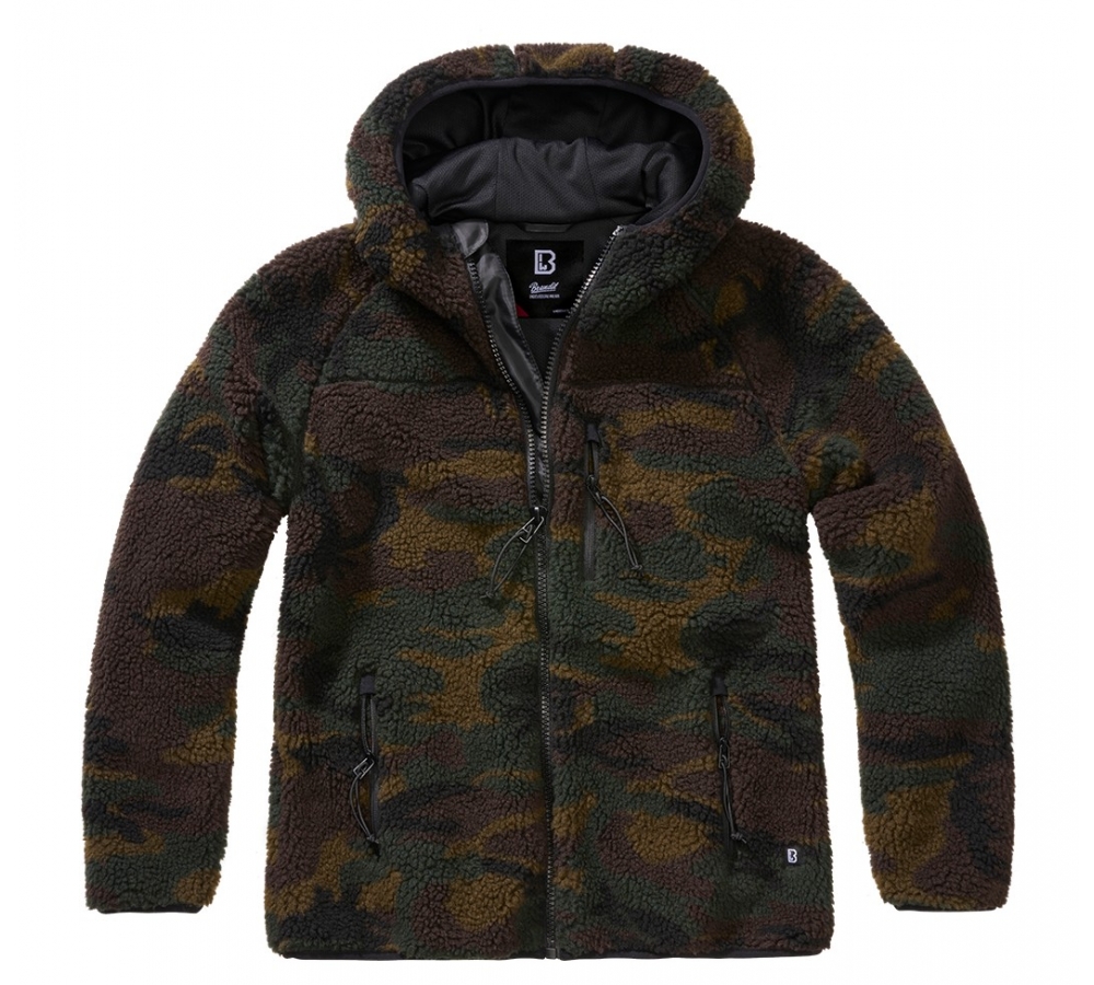Women Teddyfleece Jacket Hooded woodland