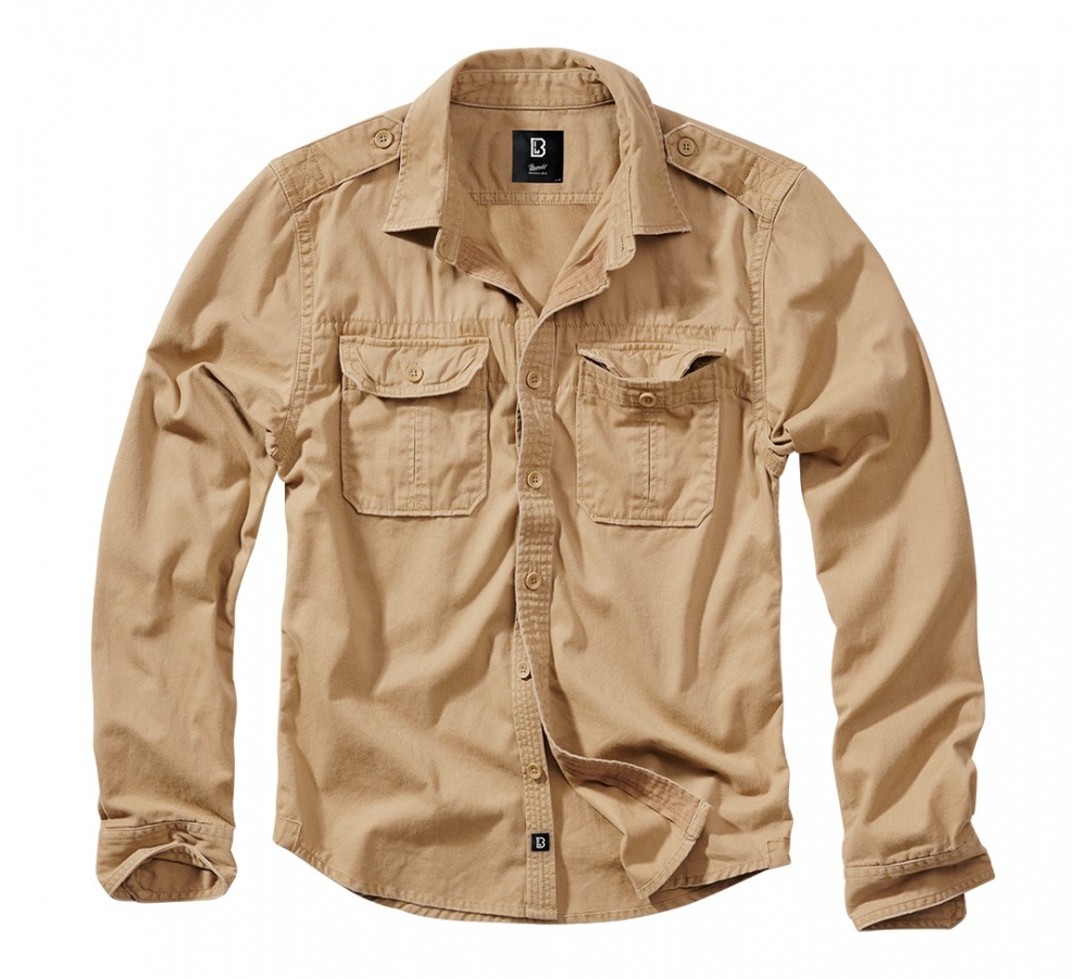 Vintage Shirt Long Sleeve camel