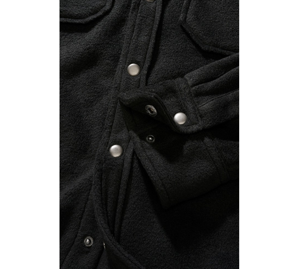 Jeff Fleece Shirt Long Sleeve schwarz