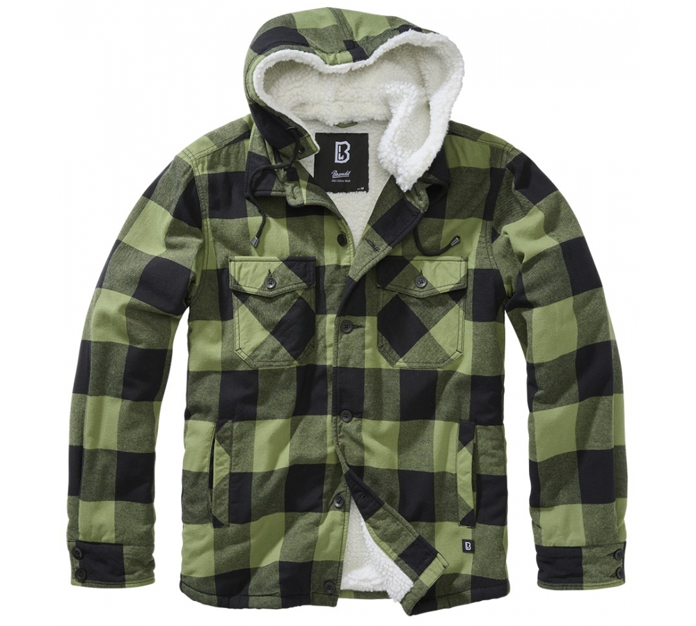 Lumber Jacket Hooded schwarz/oliv