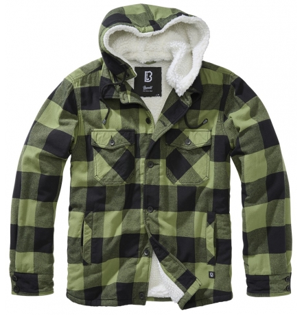 Lumber Jacket Hooded schwarz/oliv