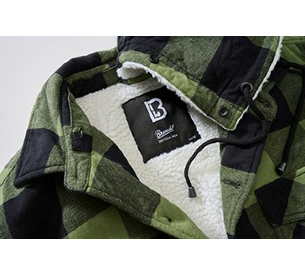 Lumber Jacket Hooded schwarz/oliv