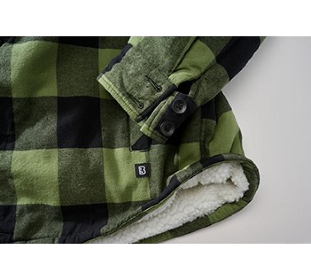 Lumber Jacket Hooded schwarz/oliv